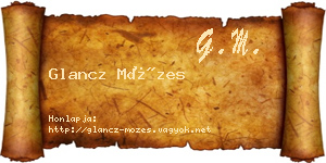 Glancz Mózes névjegykártya