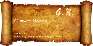 Glancz Mózes névjegykártya