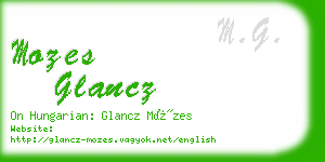 mozes glancz business card